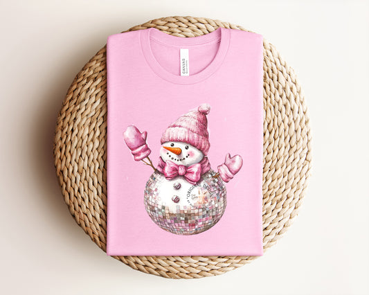 Pink Snowman Graphic Tee