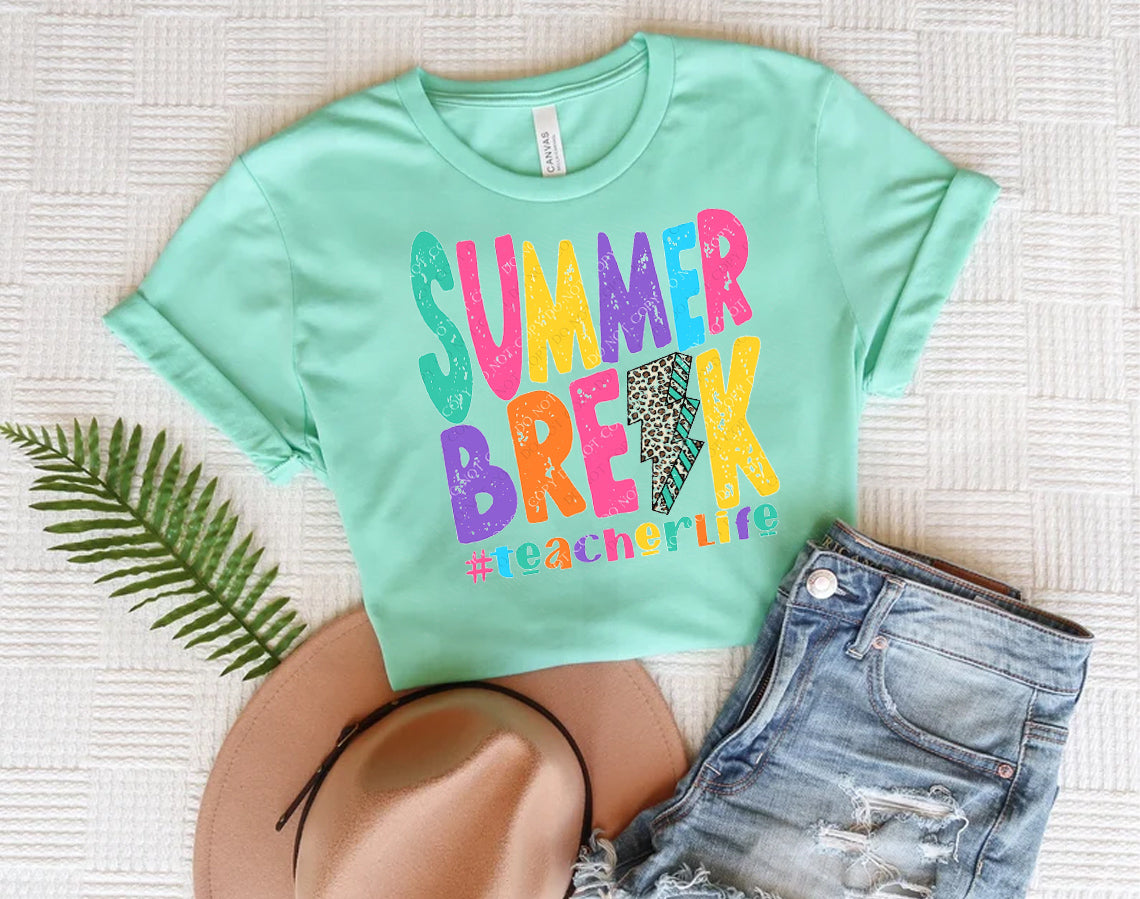 Summer Break #teacherlife Graphic Tee