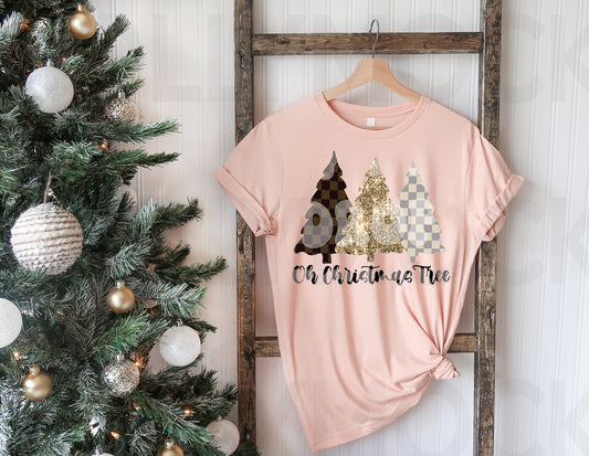 Oh Christmas Tree Faux Glitter Graphic Tee