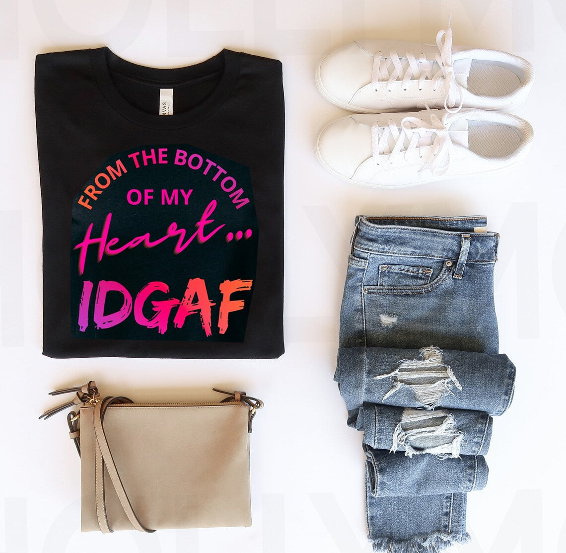 From the Bottom of My Heart IDGAF Graphic Tee