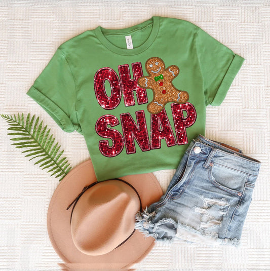 Oh Snap Faux Glitter Graphic Tee
