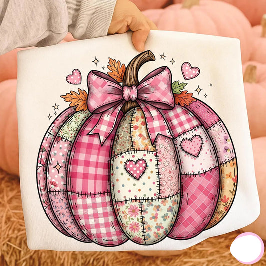Pink Patchwork Pumpkin Graphic Tee