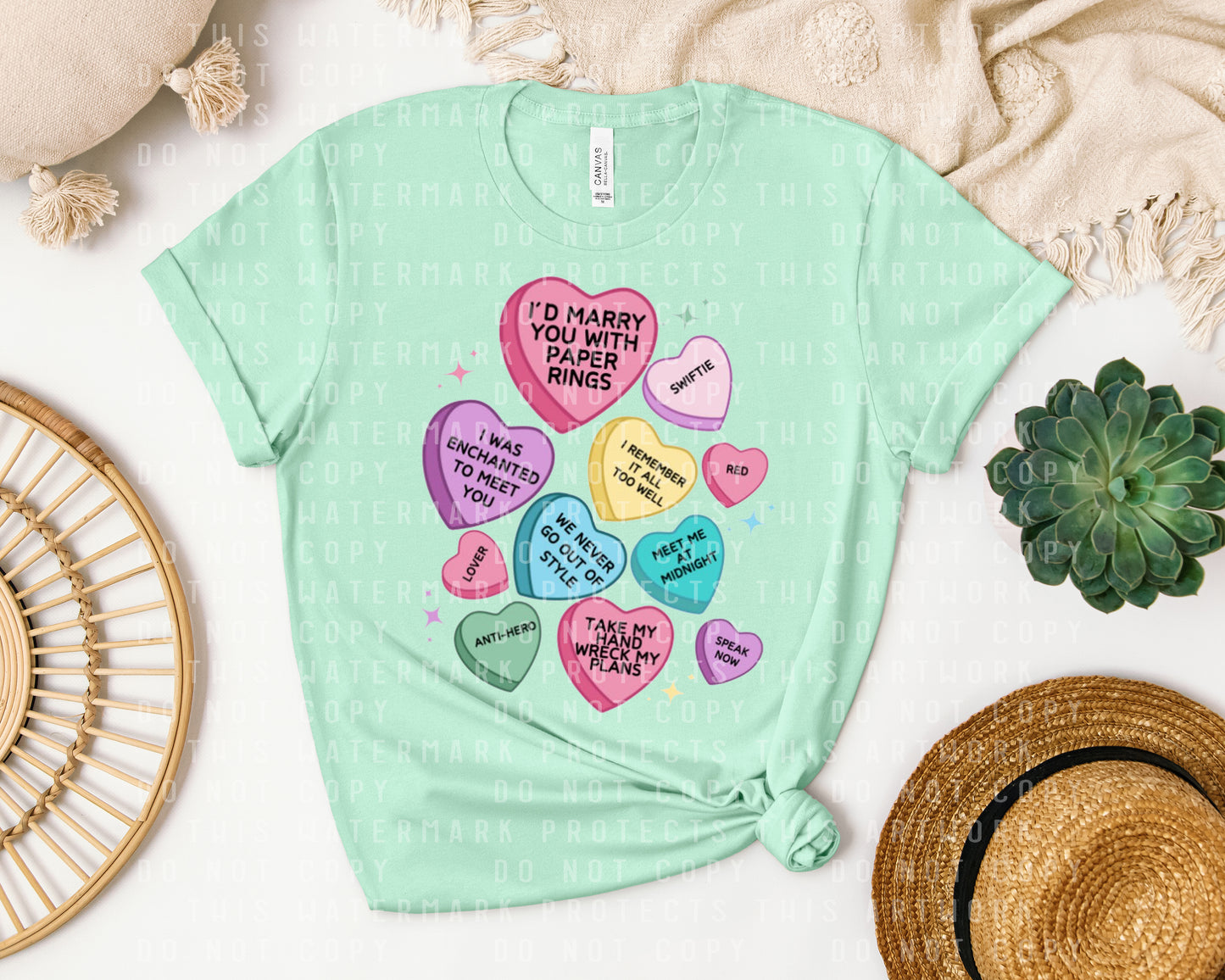 Swiftie Conversation Hearts Graphic Tee
