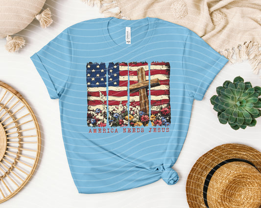 America Needs Jesus Graphic Tee