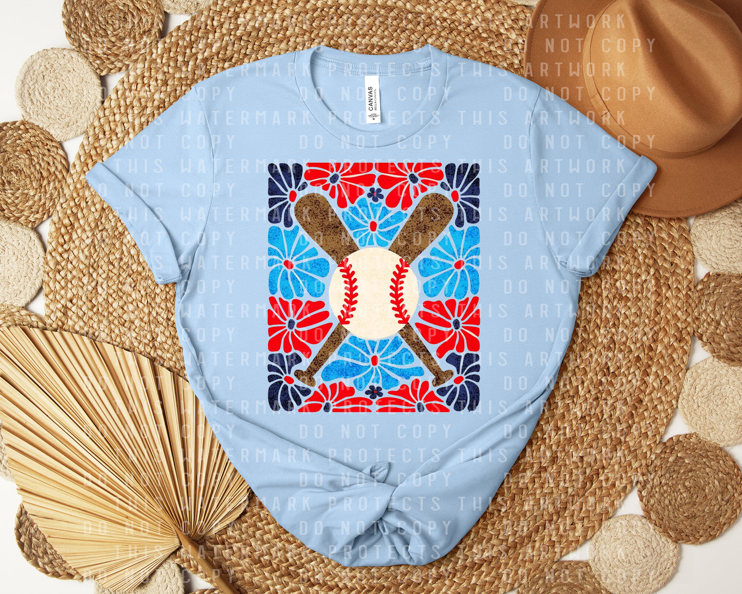 Baseball Floral Graphic Tee