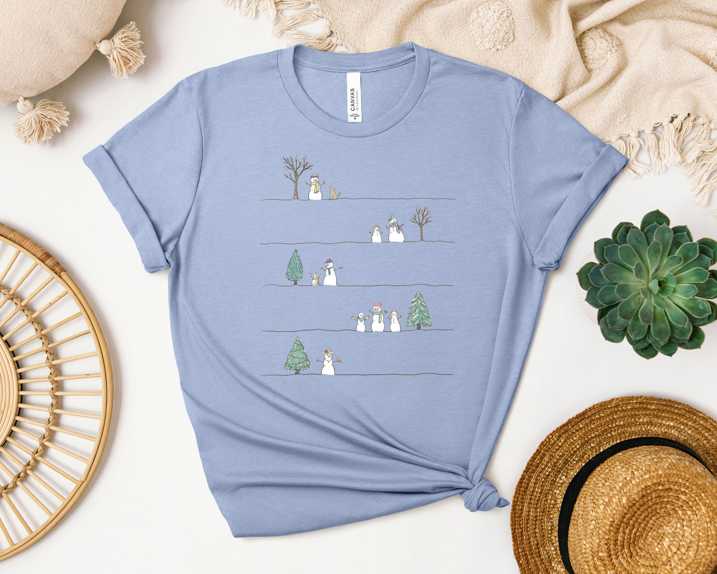 Snowmen Scene Graphic Tee