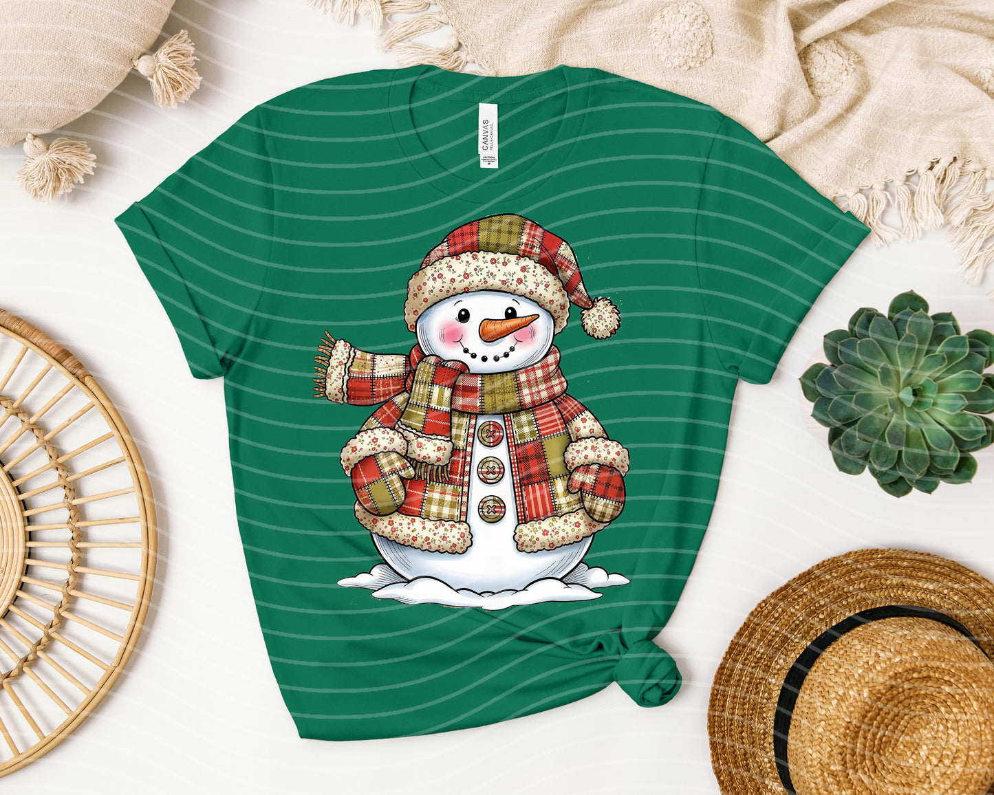 Patchwork Snowman Graphic Tee