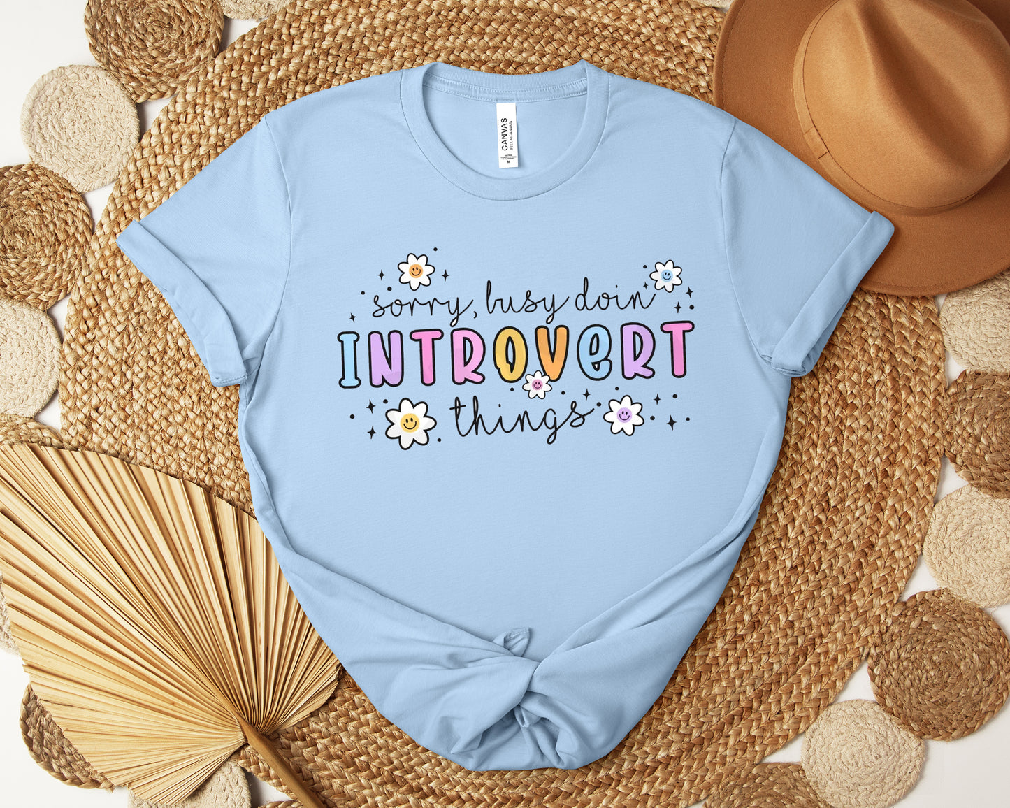 Sorry Busy Doin Introvert Things Graphic Tee