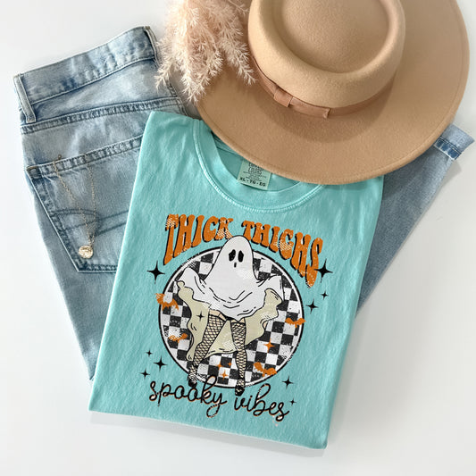 Thick Thighs Spooky Vibes Graphic Tee