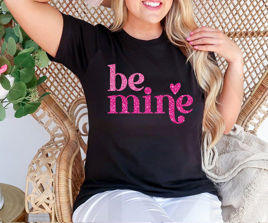 Be Mine Faux Glitter Graphic Tee