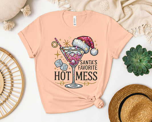 Santa's Favorite Hot Mess Graphic Tee