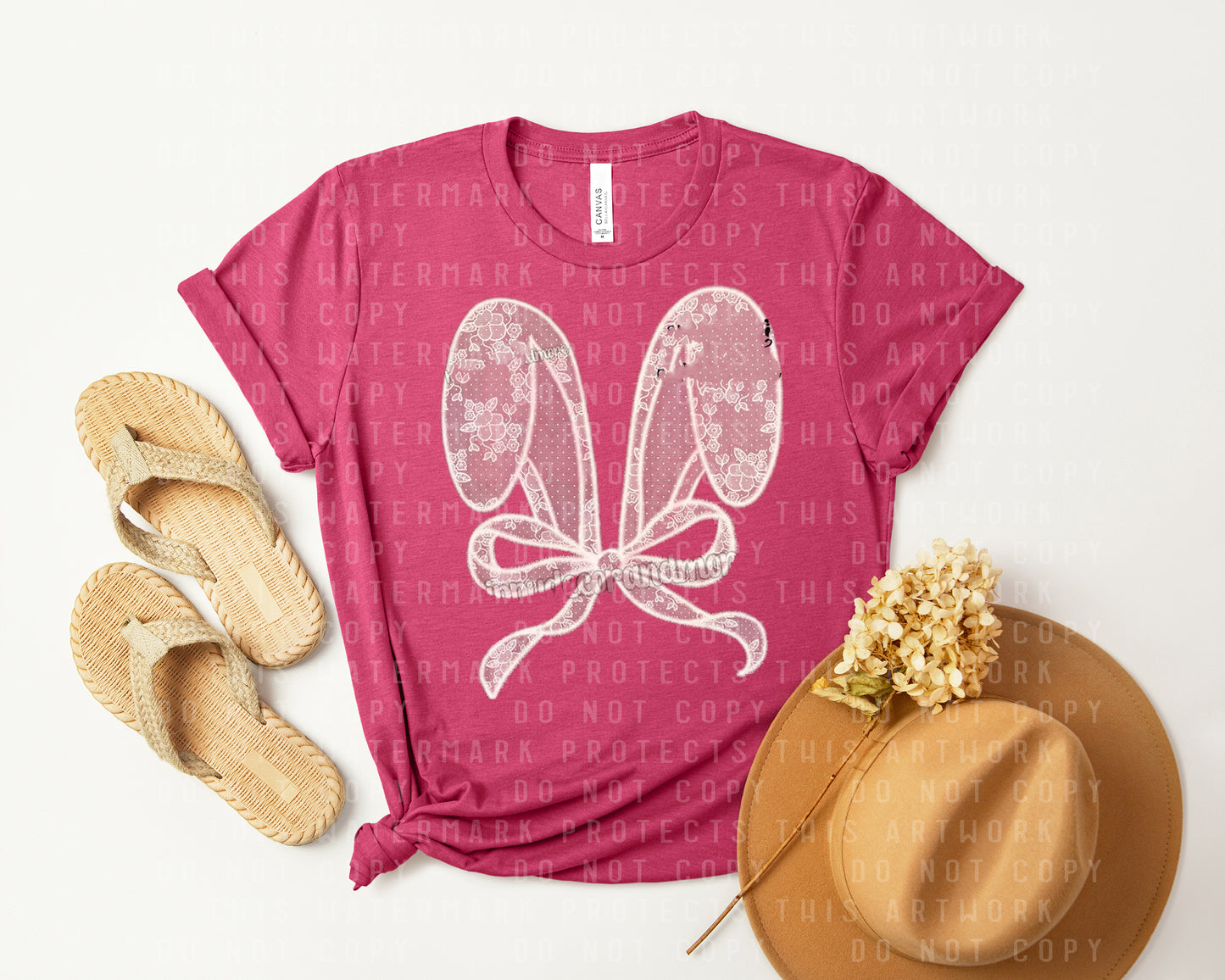 Lace Bunny Ears Graphic Tee