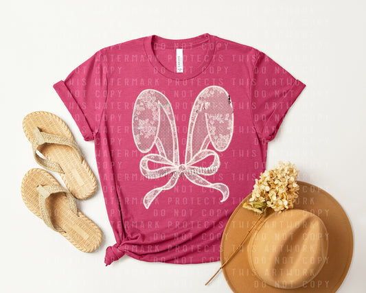 Lace Bunny Ears Graphic Tee