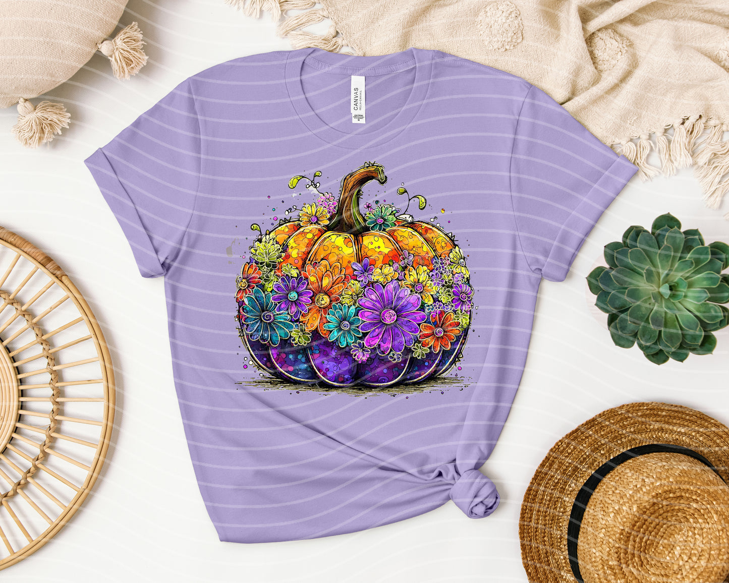 Bright Floral Pumpkin Graphic Tee