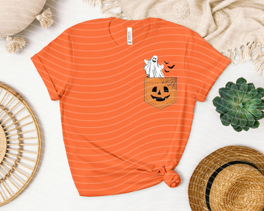 Pumpkin Ghost Pocket Graphic Tee