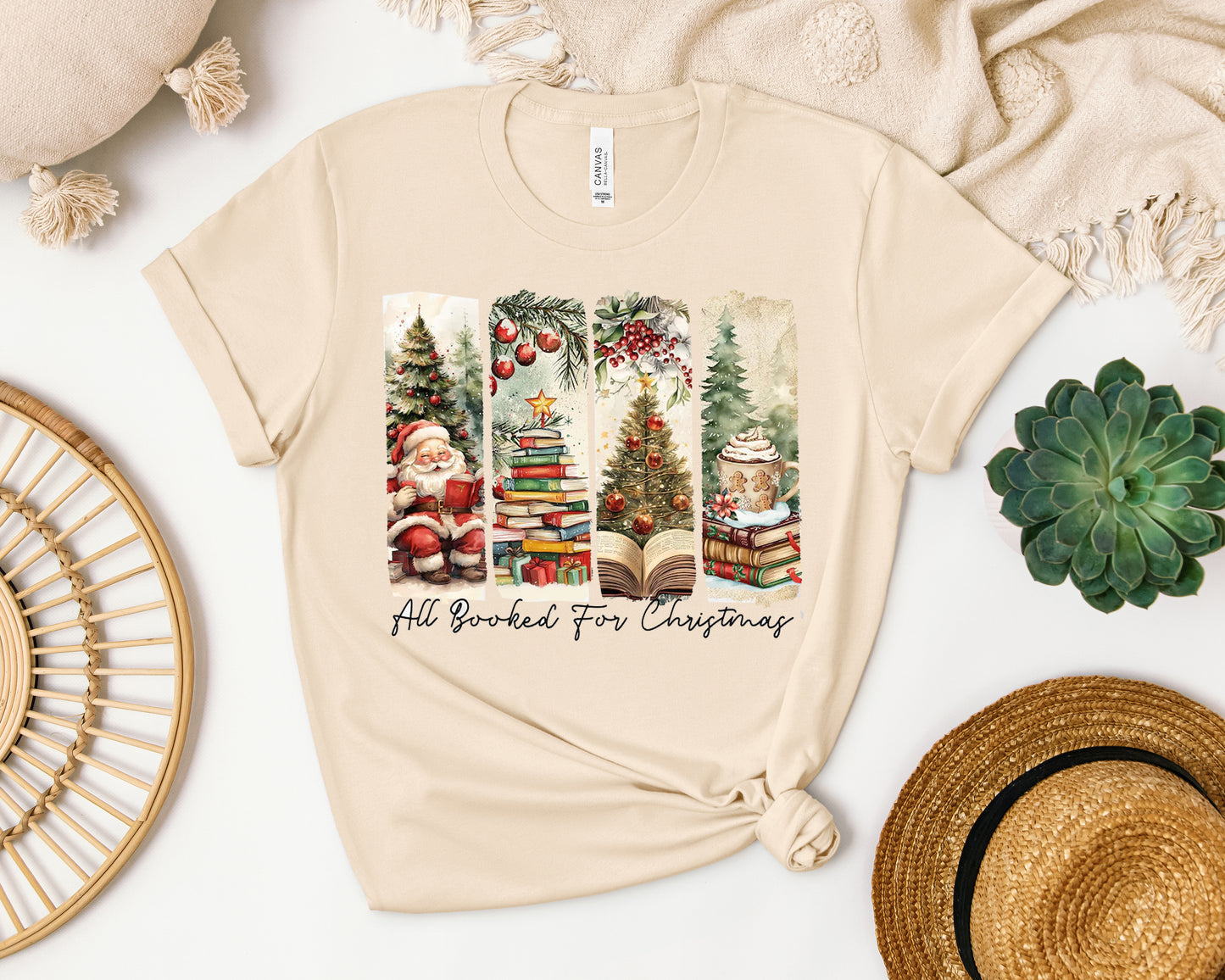 All Booked for Christmas Graphic Tee