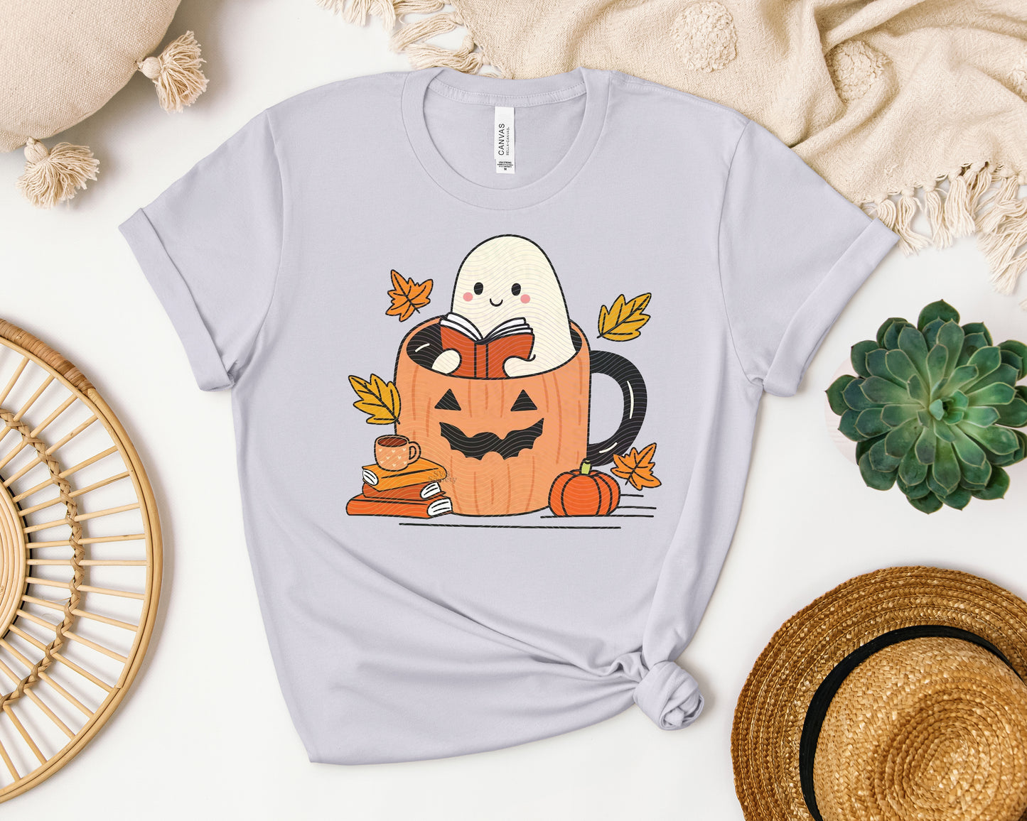 Reading Coffee Ghost Graphic Tee