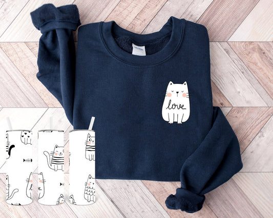 Love Cat Doodle Graphic Tee Graphic Tee