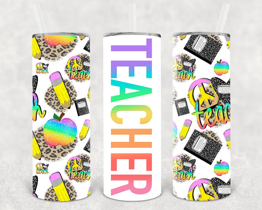 Teacher 20 Oz Skinny Tumbler