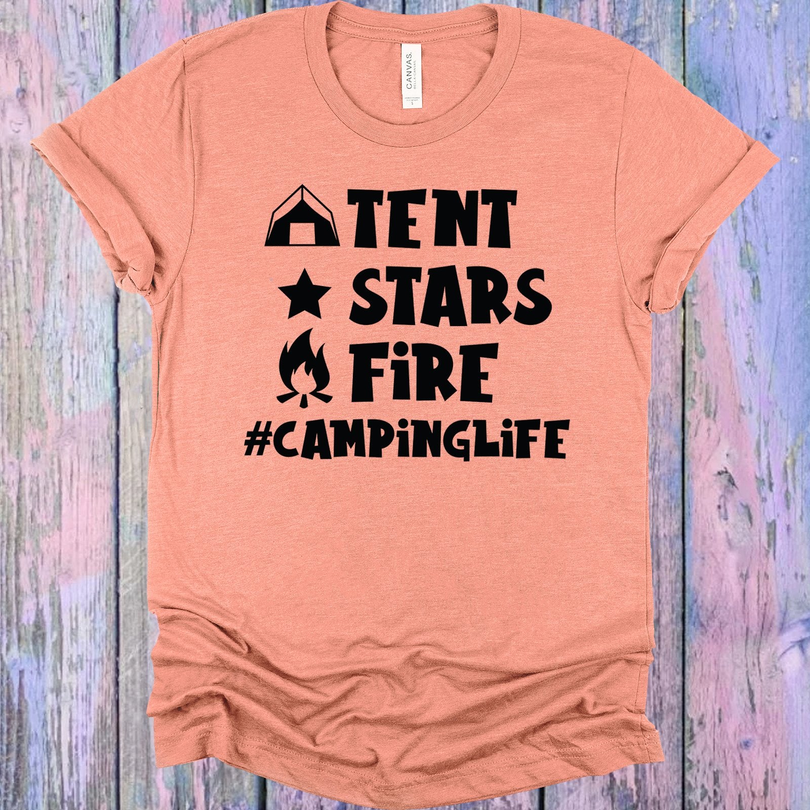 Tent Stars Fire #campinglife Graphic Tee Graphic Tee