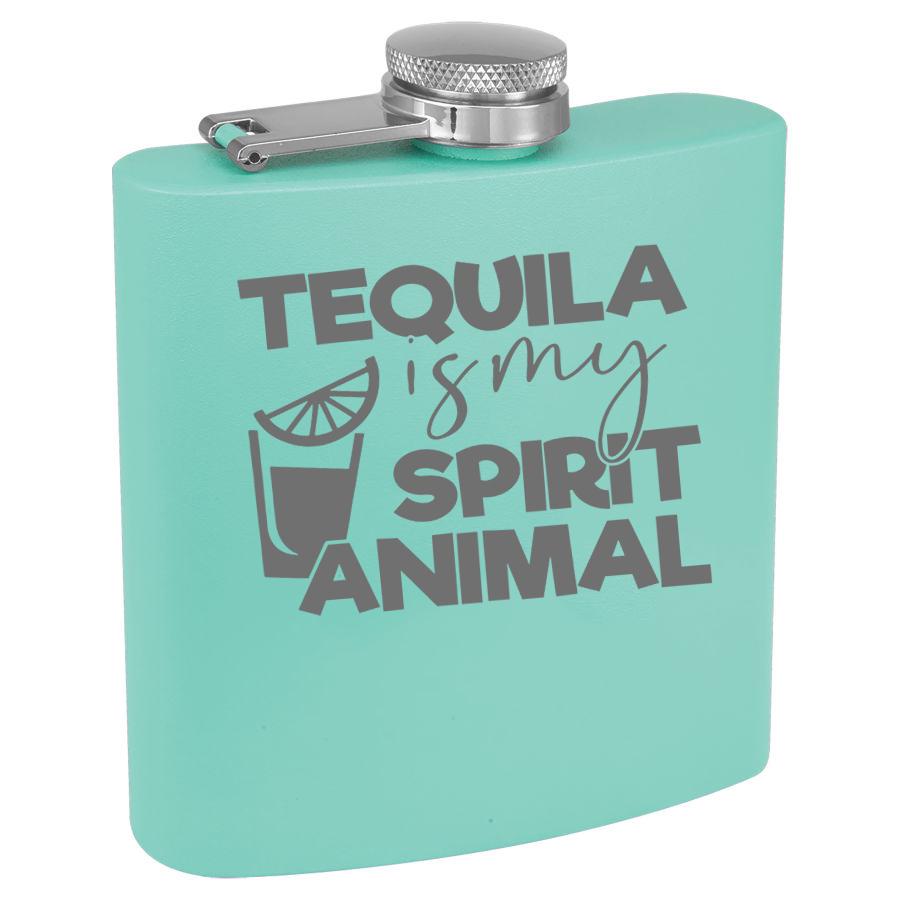 Tequila Is My Spirit Animal 6 Oz Engraved Flask Polar Camel