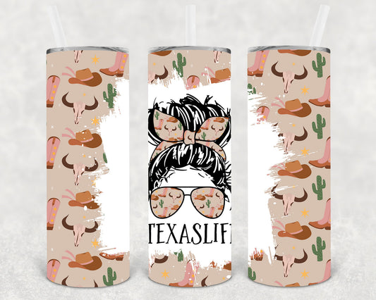 Texas Life 20 Oz Skinny Tumbler