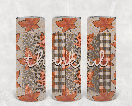 Thankful 20 Oz Skinny Tumbler