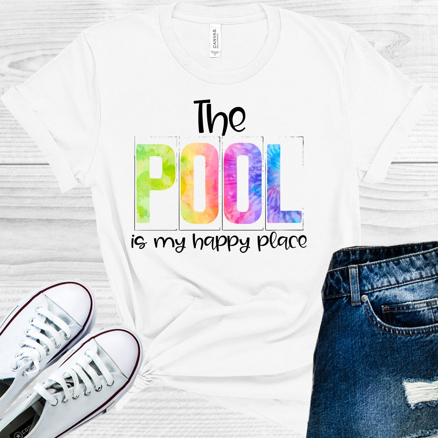 The Pool Is My Happy Place Graphic Tee Graphic Tee