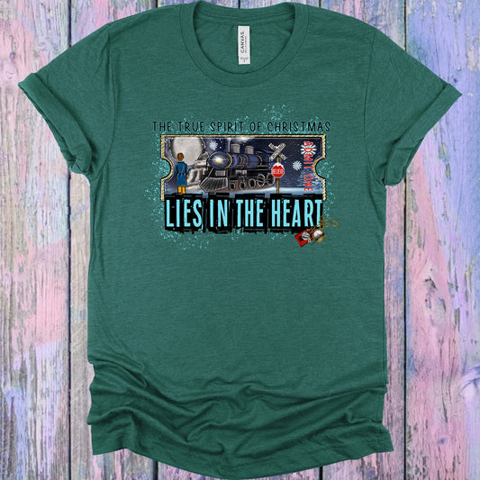 The True Spirit Of Christmas Lies In The Heart Graphic Tee Graphic Tee
