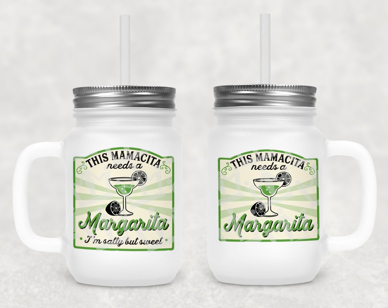 This Mamacita Needs A Margarita Frosted Mason Jar
