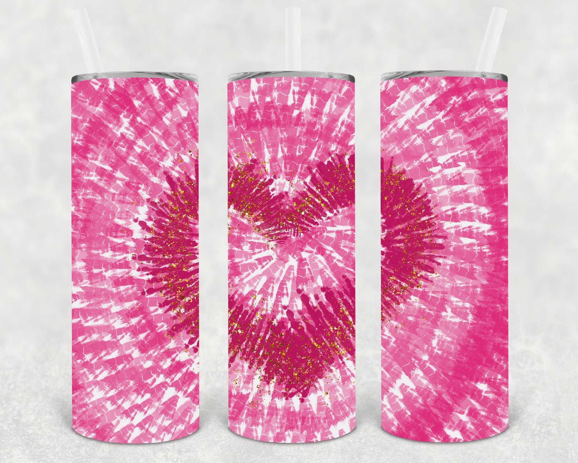 Tie Dye Heart 20 Oz Skinny Tumbler
