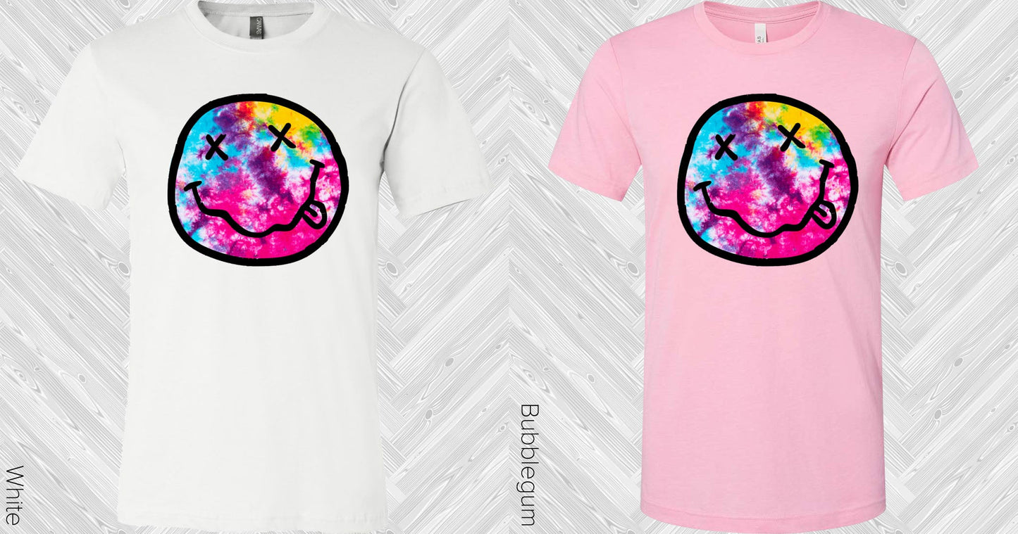 Tie Dye Smiley Graphic Tee Graphic Tee