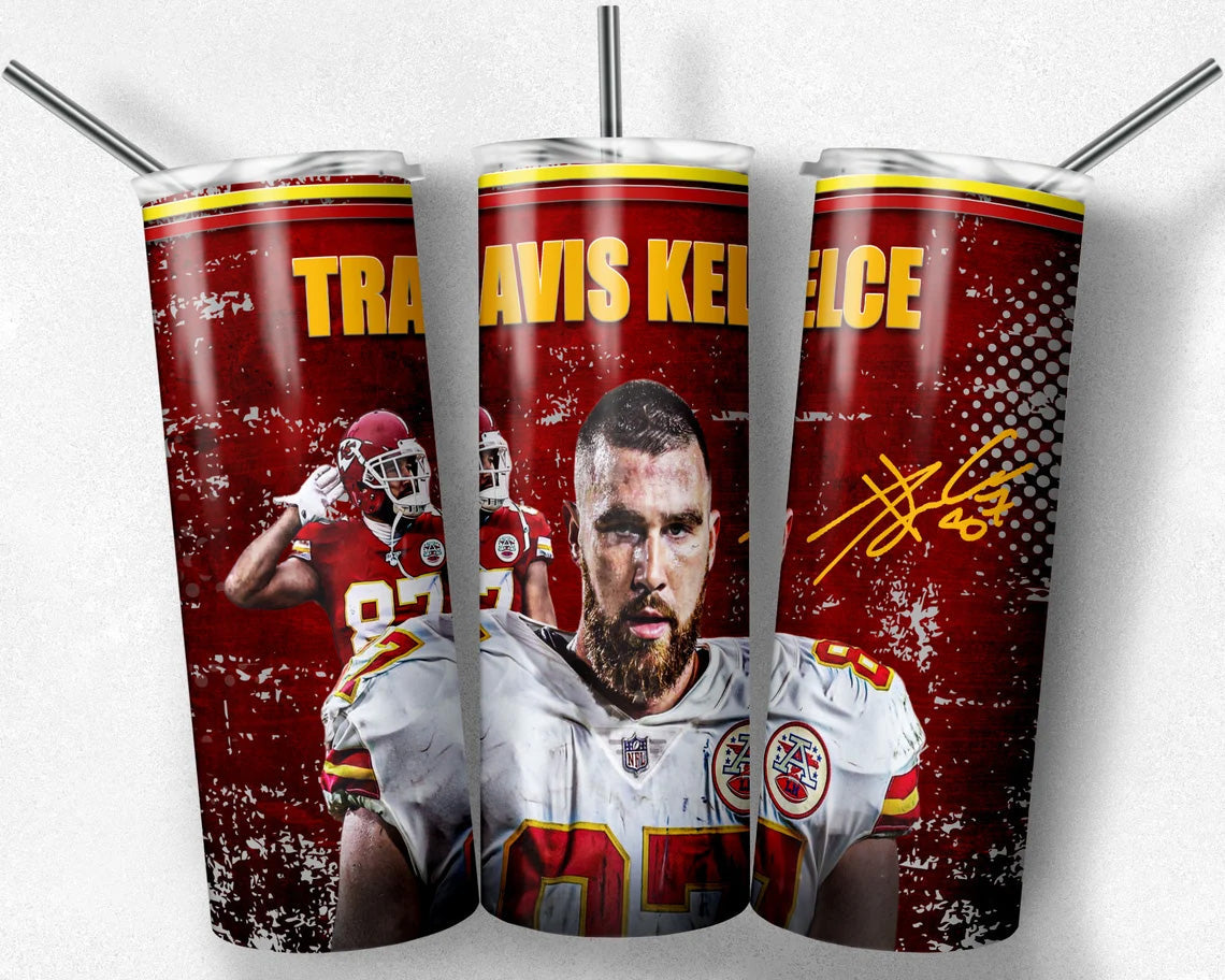 Travis Kelce 20 Oz Skinny Tumbler