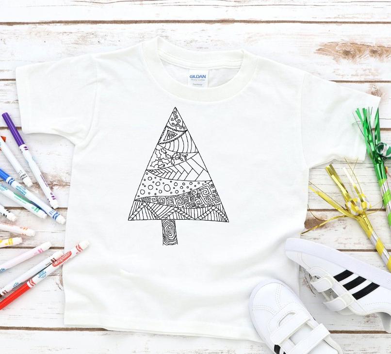 Coloring Tee - Christmas Tree Graphic Graphic Tee