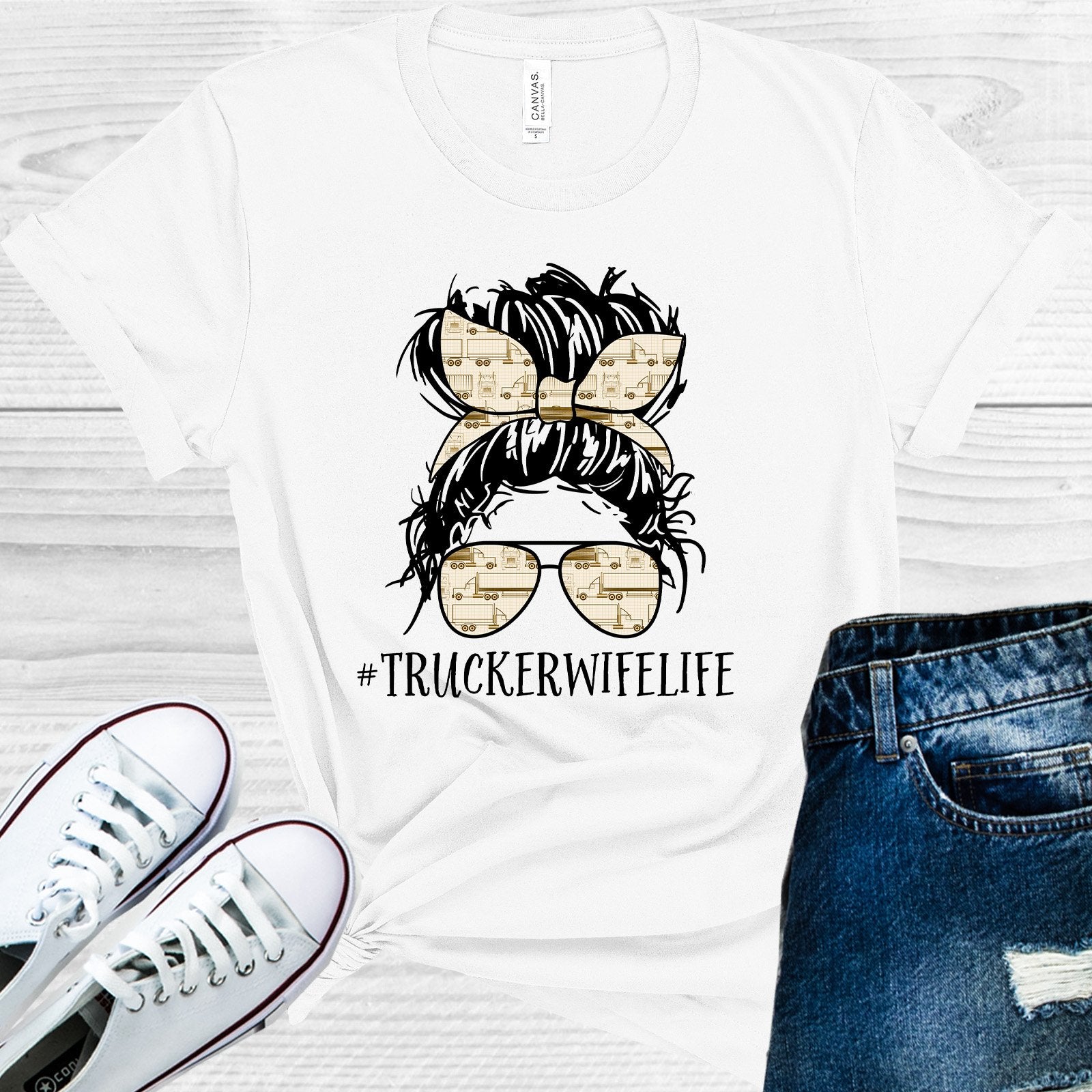 Trucker Wife Life #truckerwifelife Graphic Tee Graphic Tee