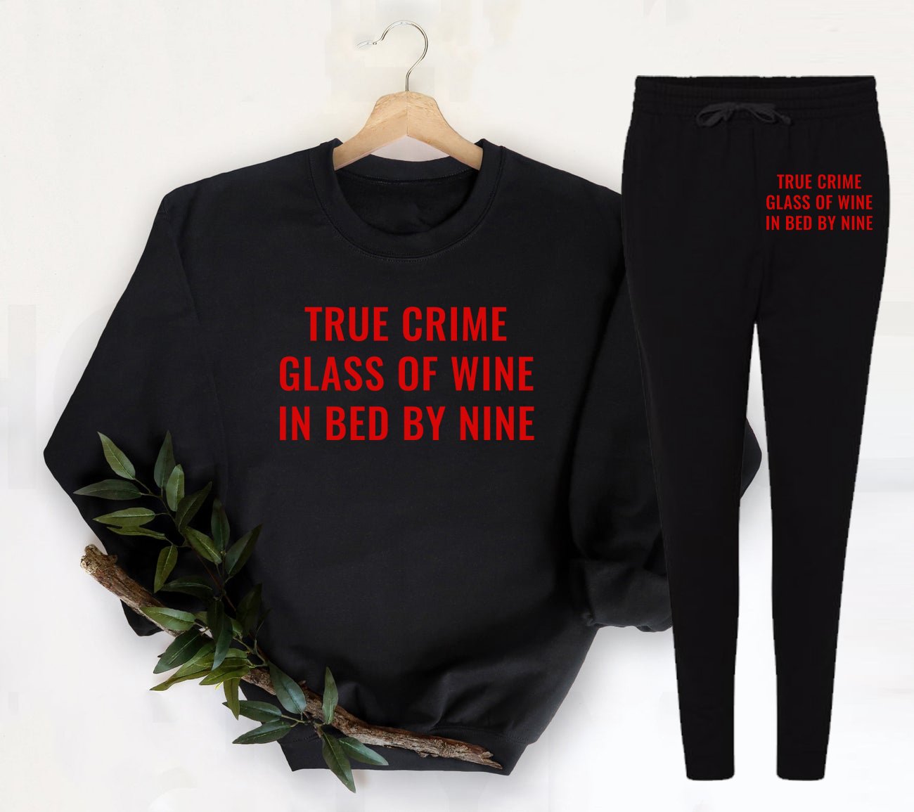 True Crime Glass Of Wine In Bed By Nine Jogger