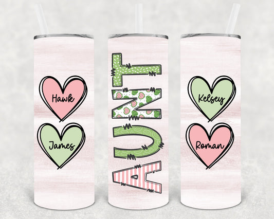 Customized Aunt 20 Oz Skinny Tumbler