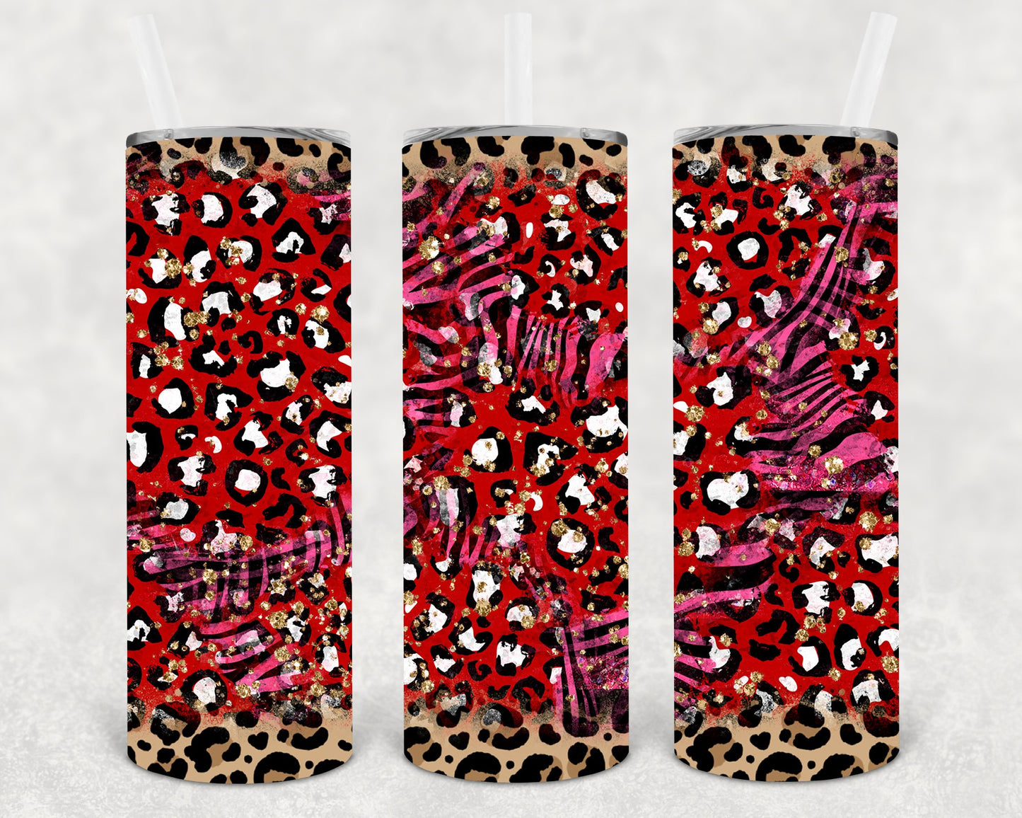 Valentine Leopard 20 Oz Skinny Tumbler