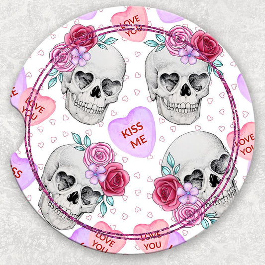 Car Coaster Set - Valentine Skull