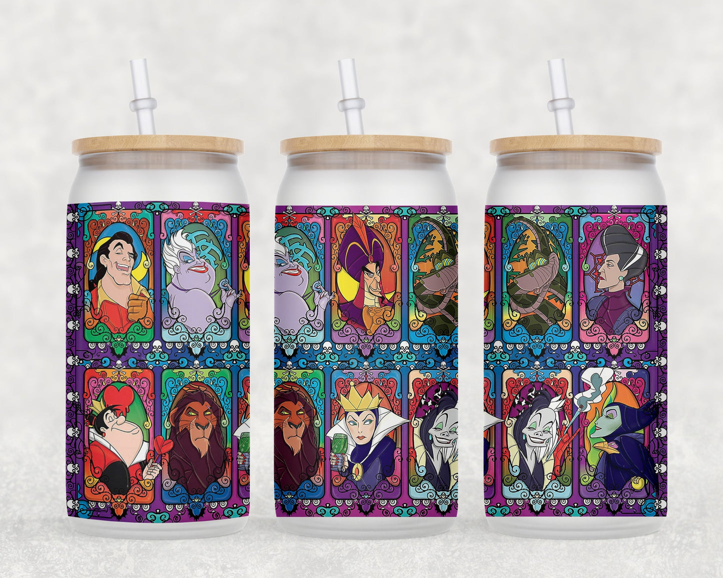 Villains Stained Glass 16 Oz Can Coffee Mug