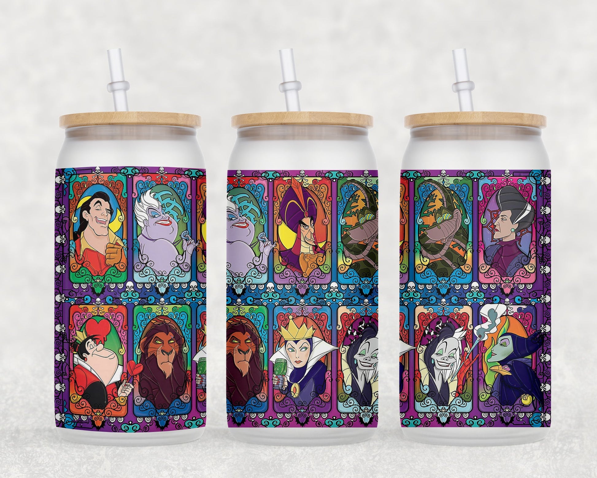 Villains Stained Glass 16 Oz Can Coffee Mug