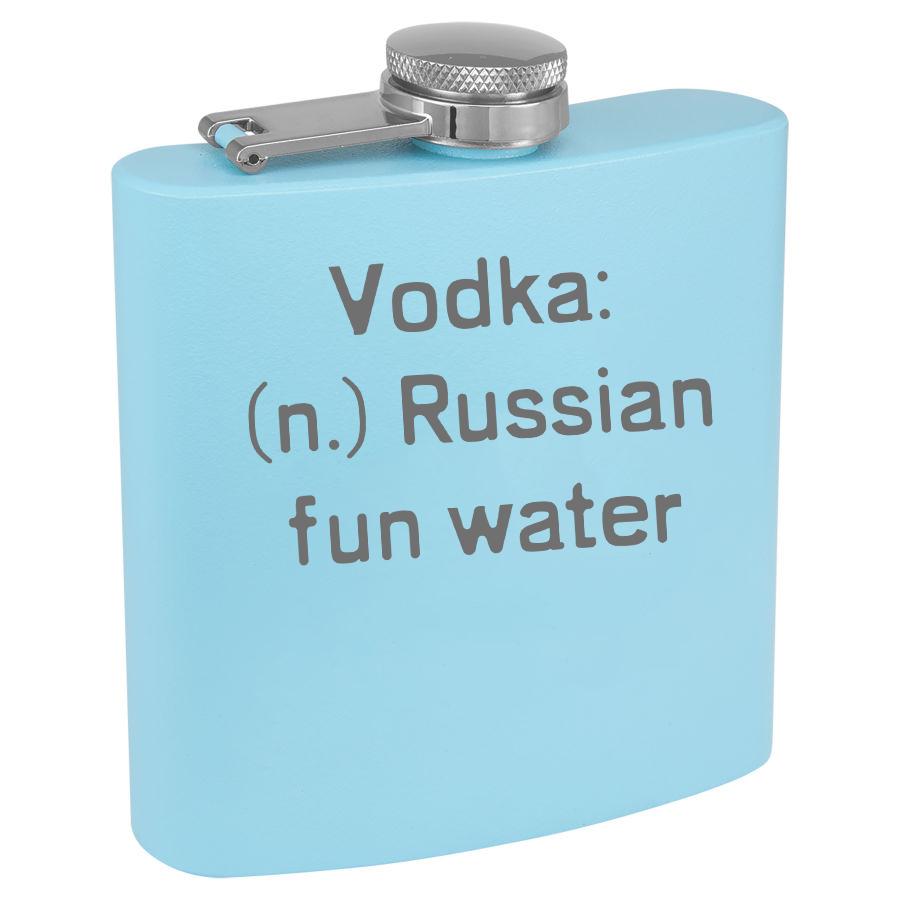 Vodka Russian Fun Water 6 Oz Engraved Flask Polar Camel