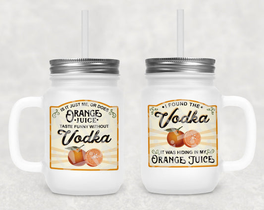 Vodka And Orange Juice Frosted Mason Jar