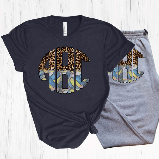 Volleyball Leopard Monogram Graphic Tee Graphic Tee