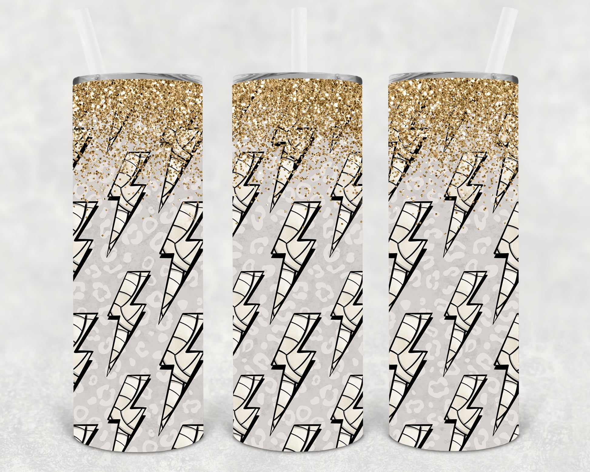 Volleyball Lightning Bolts 20 Oz Skinny Tumbler