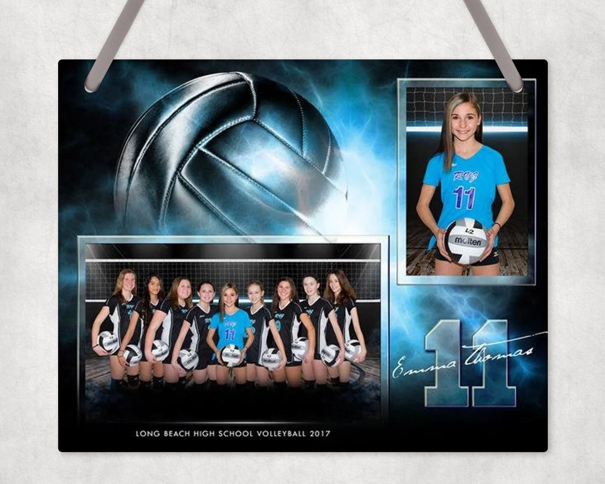 Volleyball Team And Player Wall Sign Hanging