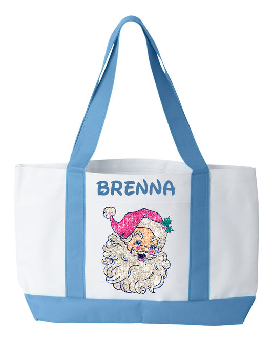 Faux Glitter Santa - Tote Bag