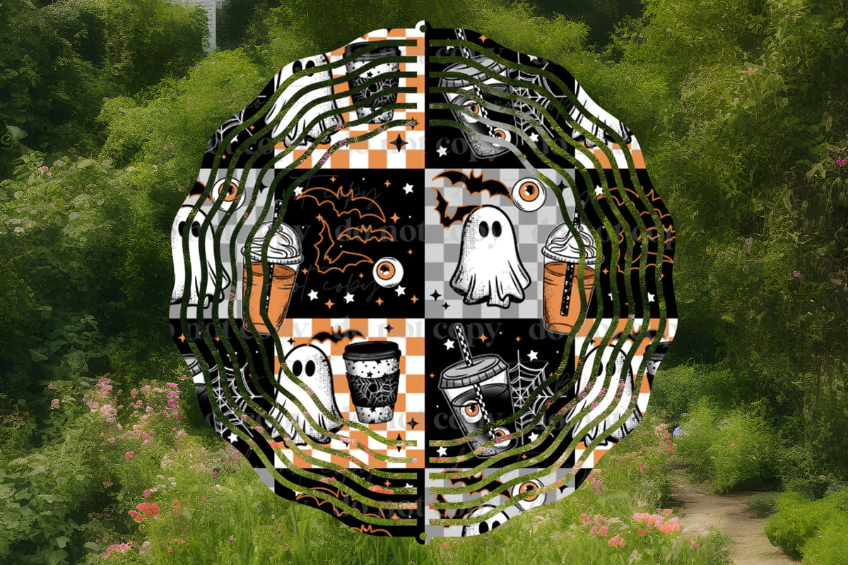 Spooky Coffee Wind Spinner