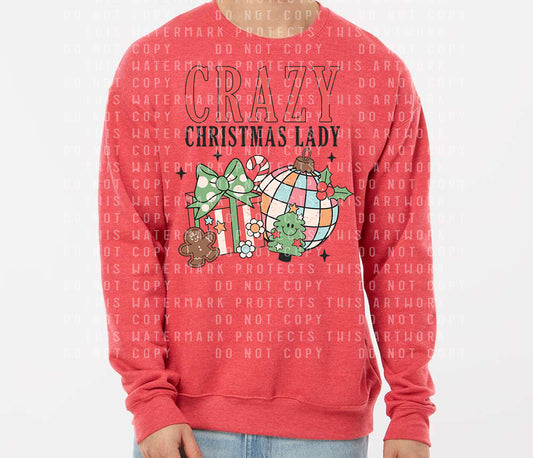 Crazy Christmas Lady Graphic Tee