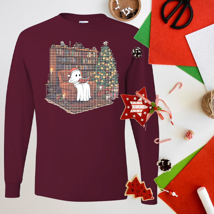 Reading Christmas Ghost Graphic Tee